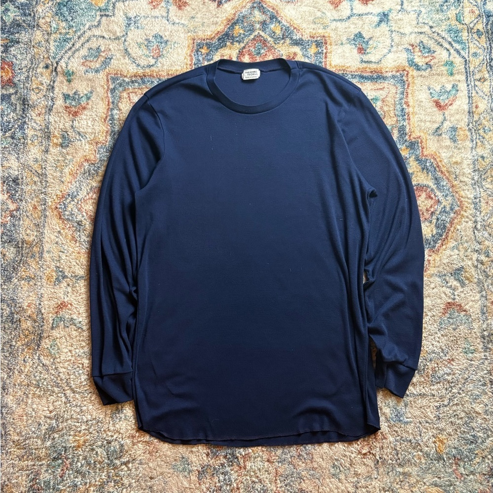 Vintage 80s Thermal Tech Long Sleeve Shirt Large